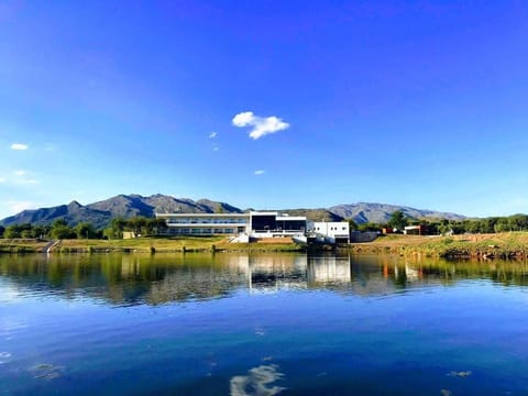 Property building, Facade/entrance, Off site, Natural landscape, Summer, View (from property/room), Lake view