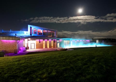 Property building, Patio, Garden, Swimming pool