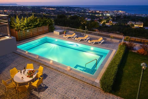 Patio, Night, Summer, View (from property/room), Dining area, Swimming pool
