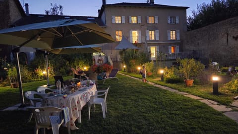 Property building, Night, Garden