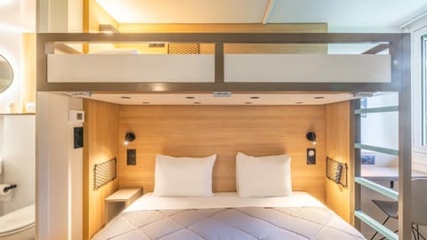 Bed, Photo of the whole room, Bedroom, bunk bed, wardrobe