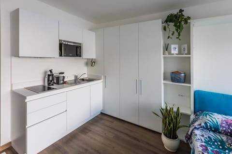 Coffee/tea facilities, Kitchen or kitchenette, stove, toaster