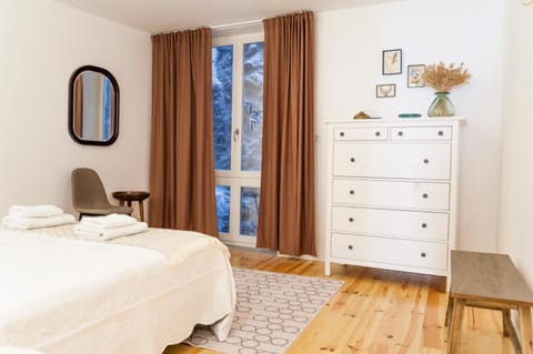 Bed, Photo of the whole room, Bedroom, towels, wardrobe