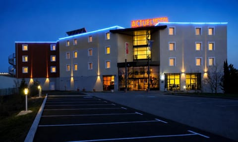 Property building, Night, Parking