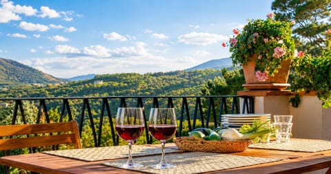 Natural landscape, Balcony/Terrace, Garden view, Mountain view