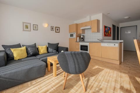 Kitchen or kitchenette, Living room, Seating area, stove