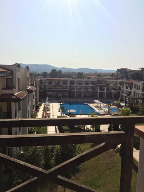 Property building, Patio, Facade/entrance, View (from property/room), Balcony/Terrace, Mountain view, Pool view, Street view, Swimming pool