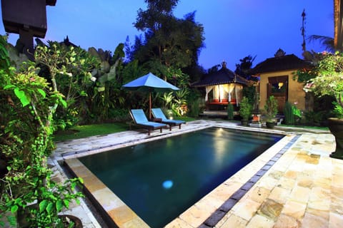 Night, Garden, Garden view, Pool view, sunbed