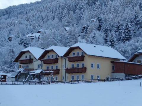 Property building, Winter, Garden, Decorative detail, Mountain view
