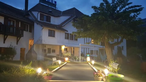 Property building, Night, Garden, Garden view