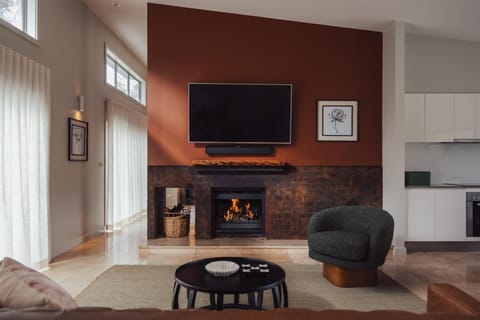 Living room, fireplace