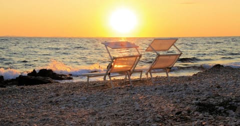 Beach, Sea view, Sunrise, Sunset, sunbed