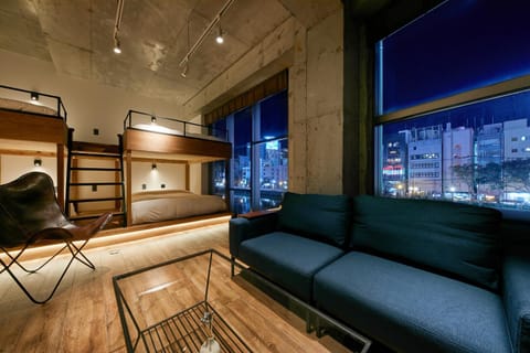 Night, Living room, Seating area, Bedroom, River view, River view