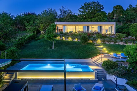 Property building, Patio, Day, Night, Natural landscape, Garden, Solarium, Garden view, Pool view, Swimming pool, sunbed