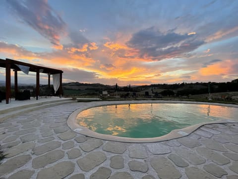 Pool view, Sunset
