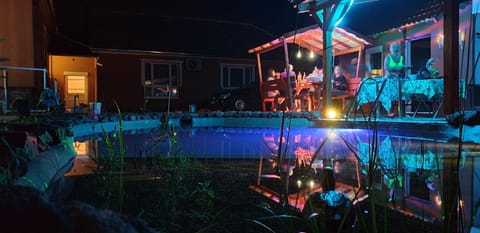Night, People, Pool view, Swimming pool