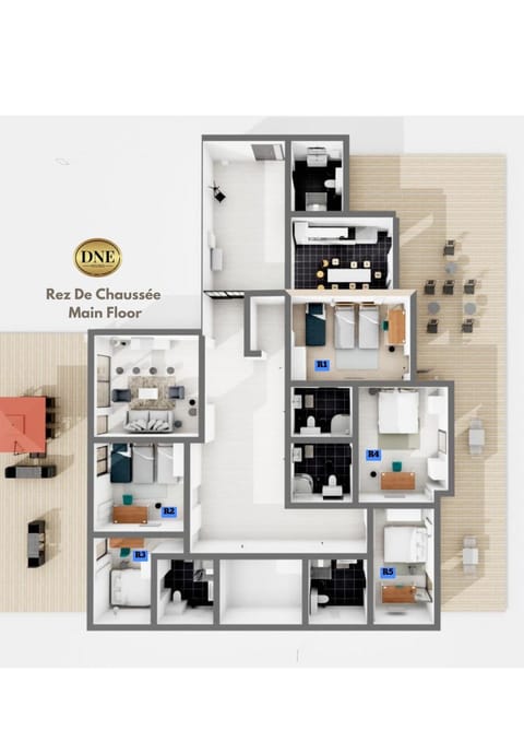 D&E - PARIS-DISNEY - HOLIDAYS APARTMENT - APPARTEMENT DE VACANCES - 5 CHAMBRES- 5 SDB - 5 BEDROOMS - 5 BATHROOMS - Netflix Apartment in Noisy-le-Grand