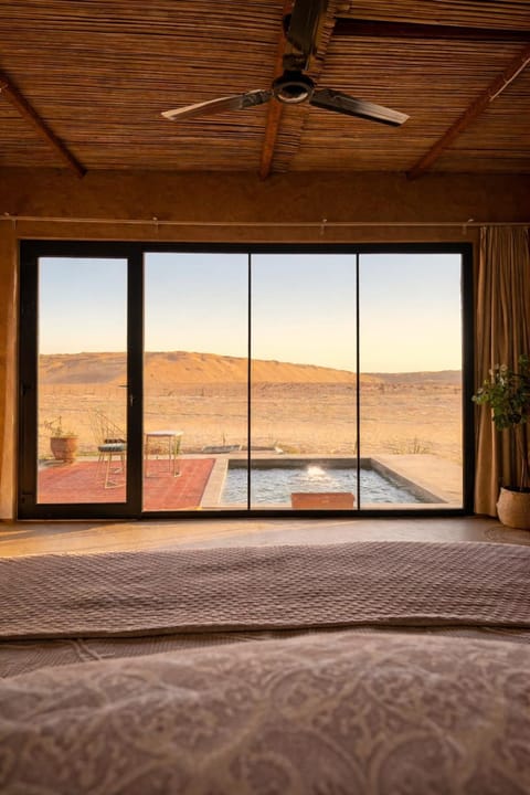 Bed, Pool view, Swimming pool