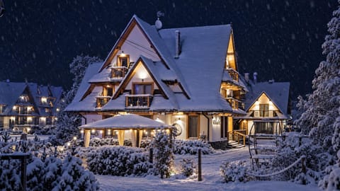 Property building, Night, Winter