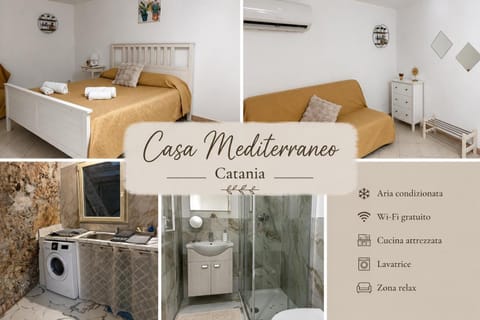 Bed, Kitchen or kitchenette, Photo of the whole room, Bedroom, minibar, oven, towels, air conditioner