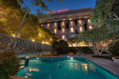 Night, Property logo or sign, Swimming pool