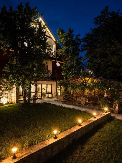 Property building, Night, Garden, Garden view