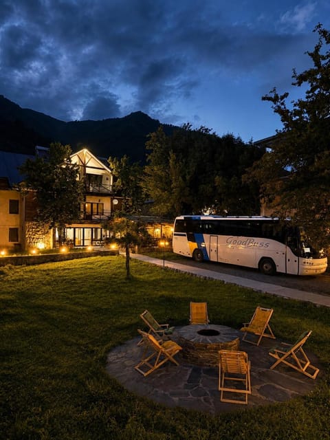 Property building, Night, Natural landscape, Mountain view, Parking
