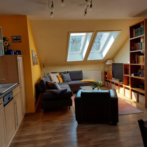 Kitchen or kitchenette, Living room, Seating area