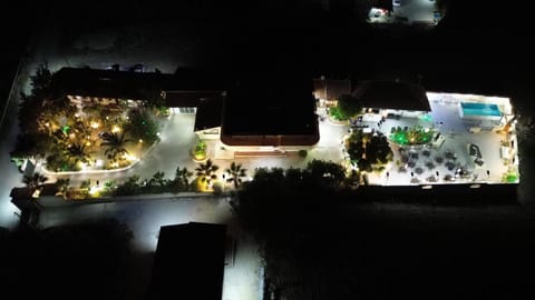 Night, Bird's eye view, Swimming pool