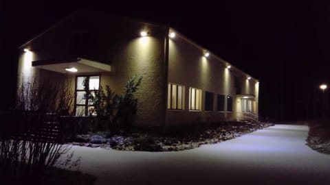 Facade/entrance, Night, Winter, On site
