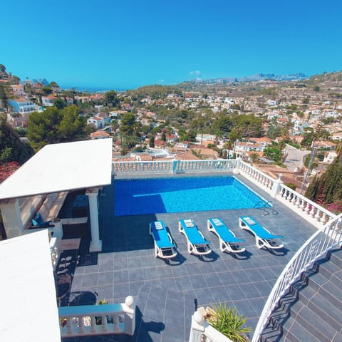 Natural landscape, Bird's eye view, Mountain view, Pool view, Sea view, Swimming pool, sunbed