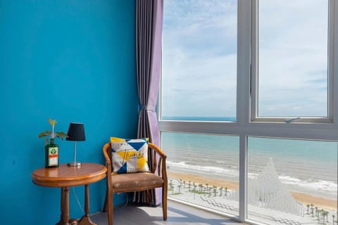 Bed, View (from property/room), Seating area, Beach, Beach, Bedroom, Sea view