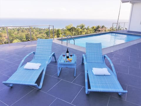View (from property/room), Balcony/Terrace, Decorative detail, Pool view, Sea view, Swimming pool, Internal: Not applicable to any particular room