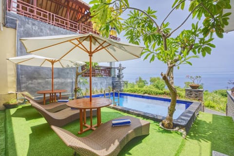 Garden, View (from property/room), Pool view, Sea view, Swimming pool, sunbed