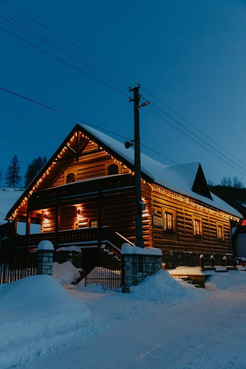 Property building, Night, Winter