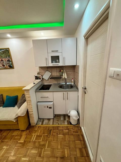 Kitchen or kitchenette, minibar, oven, stove