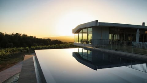 Natural landscape, Pool view, Swimming pool, Sunset