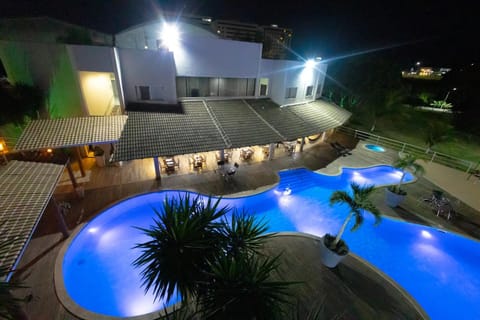 Night, Pool view, Swimming pool