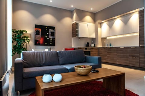 Kitchen or kitchenette, Living room, Seating area