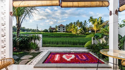 Patio, Day, Natural landscape, Garden, Garden view, Pool view, Swimming pool