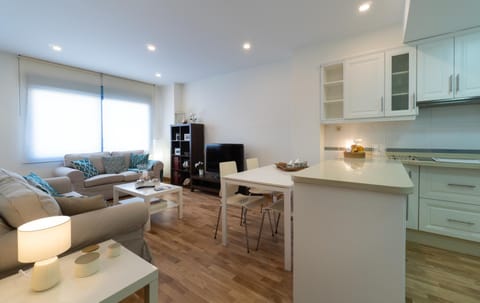 Kitchen or kitchenette, Living room, Dining area