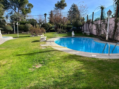 Natural landscape, Garden, Garden view, Swimming pool