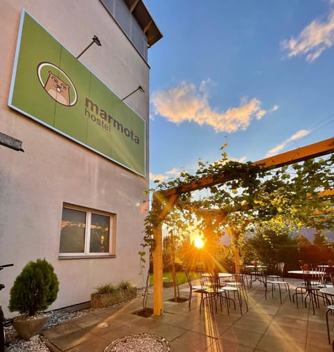 Property building, Property logo or sign, Balcony/Terrace, Sunset