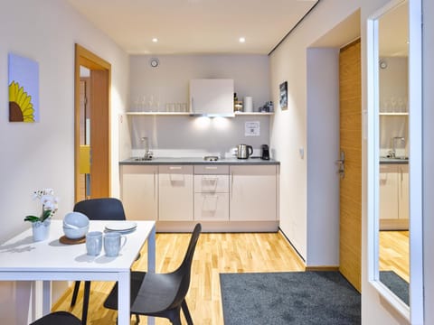 Kitchen or kitchenette, Dining area, stove