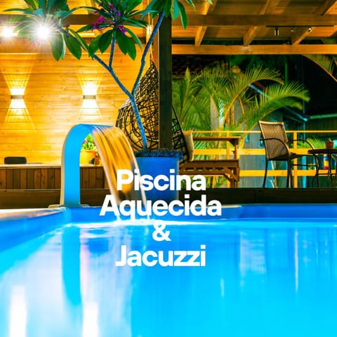 Night, Seating area, Pool view, Swimming pool