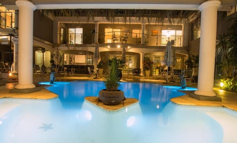 Night, Pool view, Swimming pool, Swimming pool, Inner courtyard view