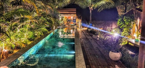 Night, Garden, Pool view, Swimming pool, Swimming pool
