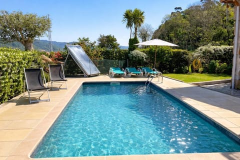 Natural landscape, Garden, Swimming pool, sunbed