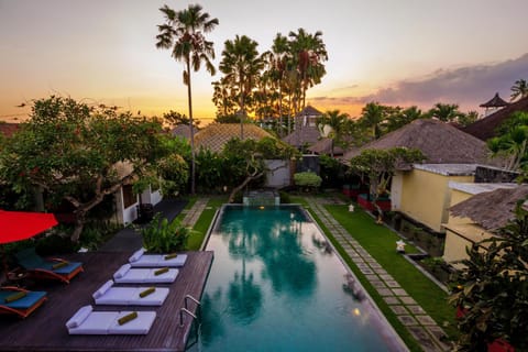 Pool view, Sunset