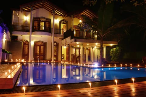 Property building, Night, Pool view, Swimming pool